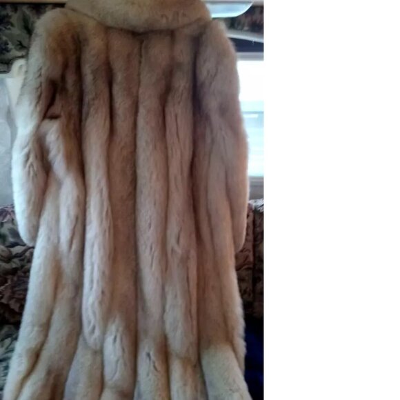 Full Length Beautiful Silver Fox Coat Thick Plush Pellets Medium - Picture 4 of 6